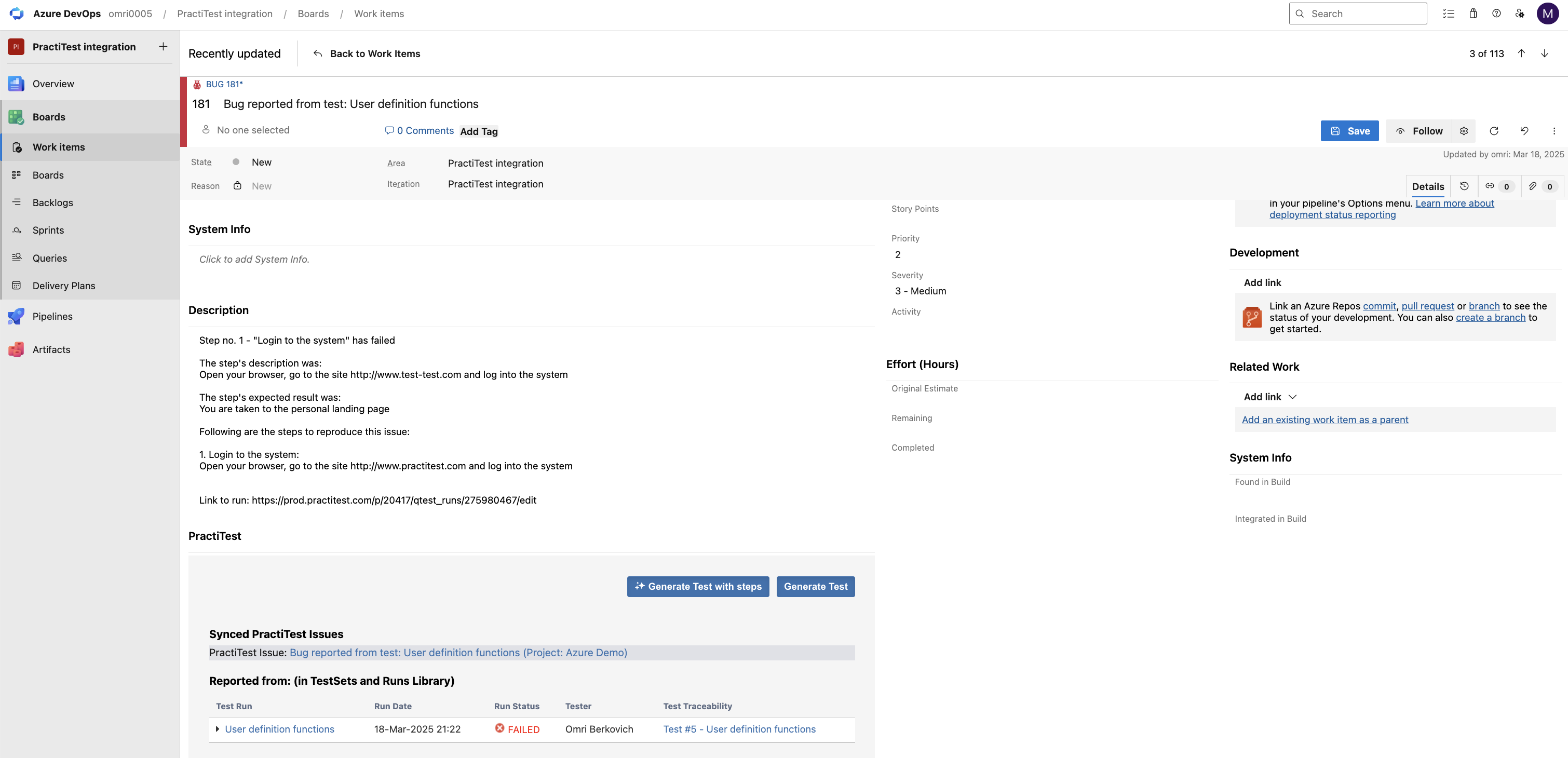 PractiTest and Azure DevOps integration overview